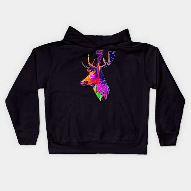 Deer portrait Kids Hoodie by Jackson Lester